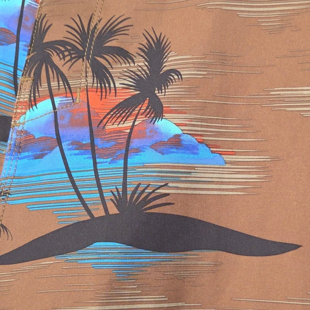 Hurley Phantom Board‎ Shorts Mens 30 Brown Tropical Palm Swim Trunks Stretch New